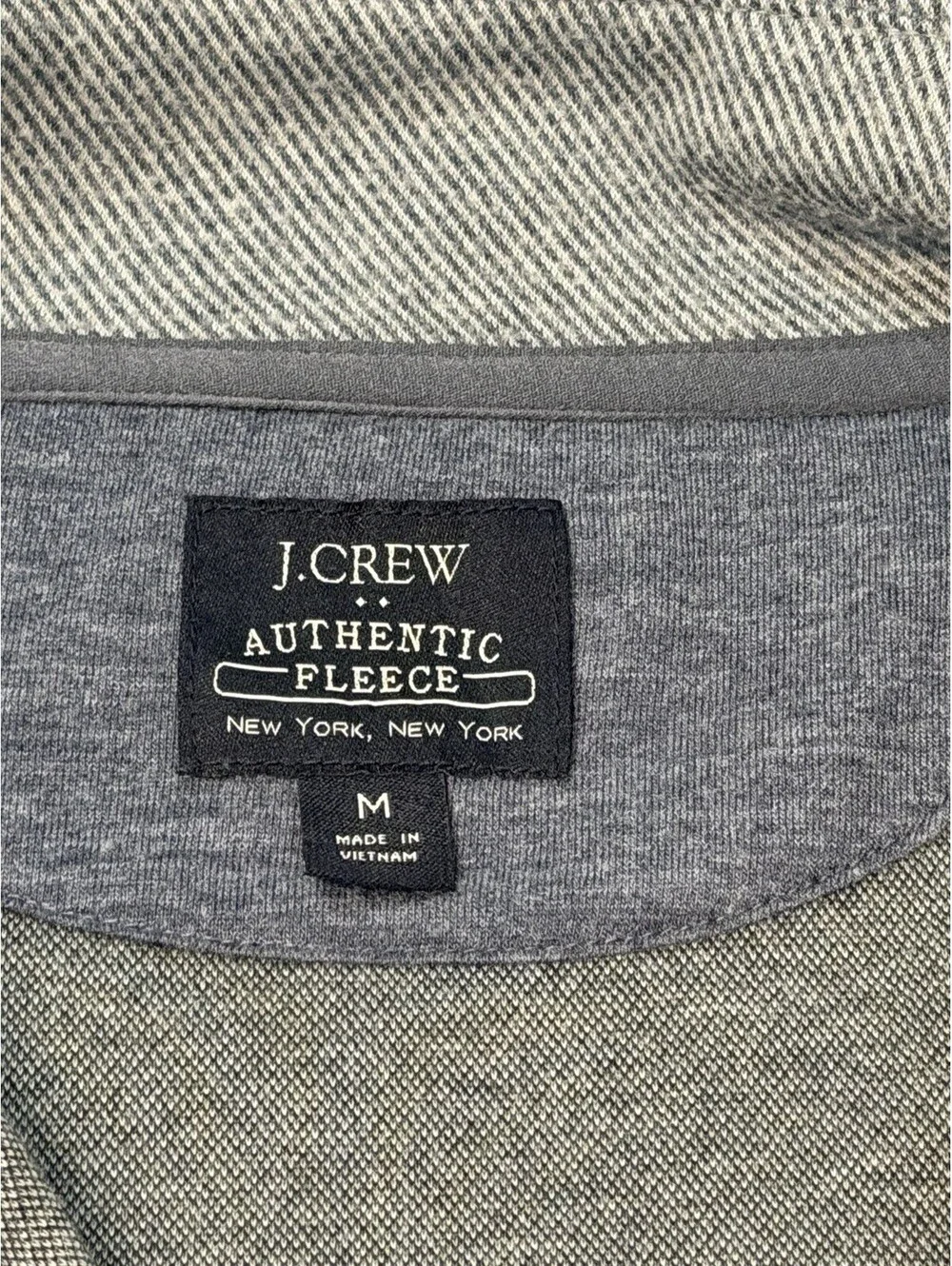 J.Crew Authentic Fleece Double-Knit 1/4 Zip Pullover Men’s M Gray BU377